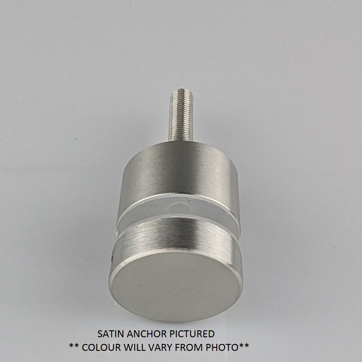 Glass Anchor 25mm diameter with a 20mm body - satin stainless steel pictured - colour will vary from picture